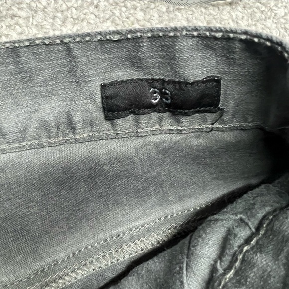 Affliction Jeans Men 33 Faded Black Gage Straight 36x33 Double Knee Denim - Picture 6 of 11